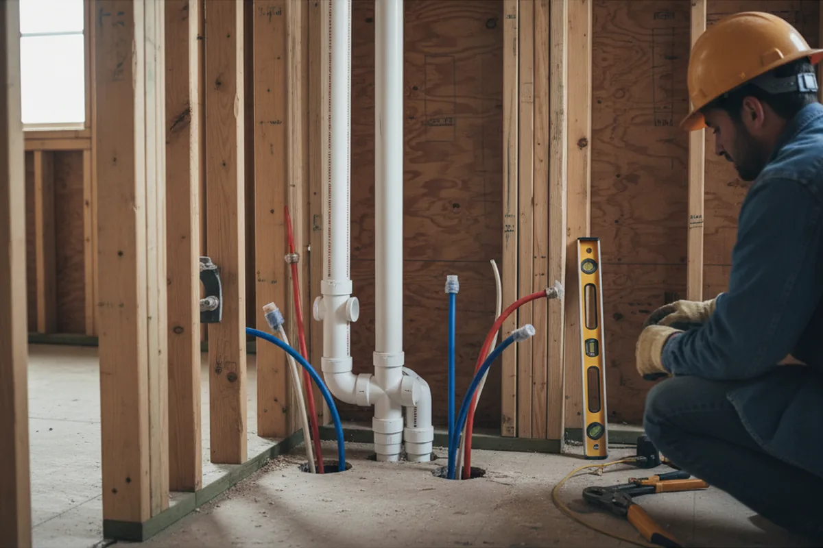 Drain and supply rough-in during Toilet Repair and Installation in Ada